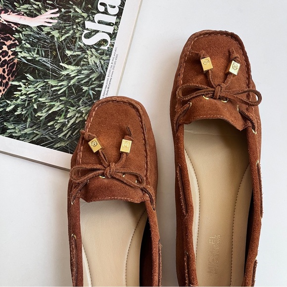 Michael Kors Amber Brown Suede Moccasin Square Toe Women’s Loafer Size 7.5 - Picture 5 of 13
